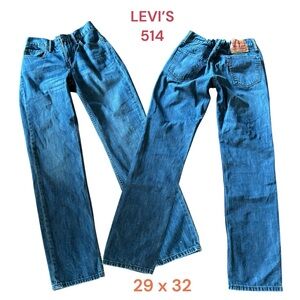 👛 (ANY 2/$35) LEVI’S Red Tab 514 Denim Jeans Half Elastic Back 29 x 32